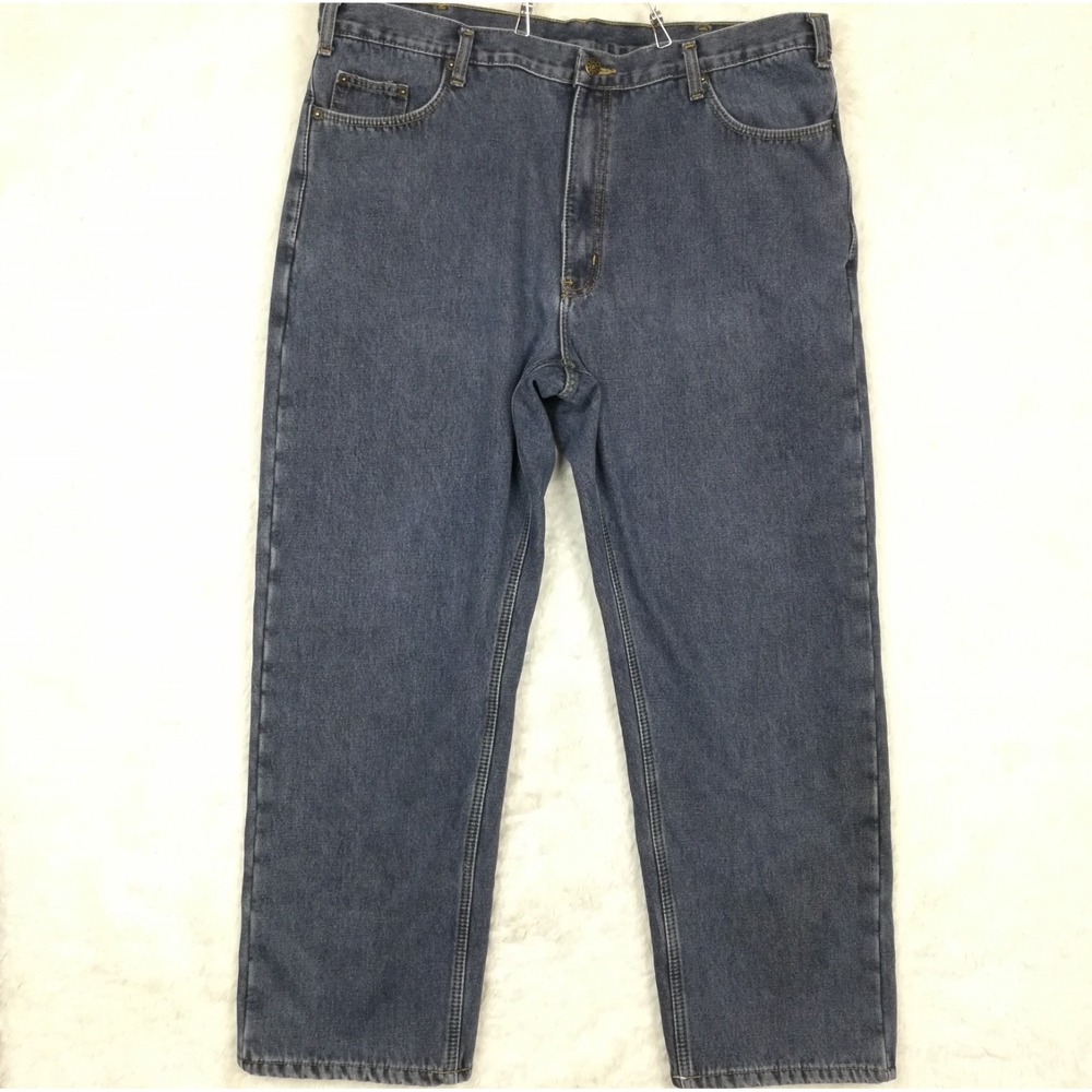 Full Blue Mens Jeans Thermal Straight Leg Blue Denim Fleece Medium Wash 40x30‎